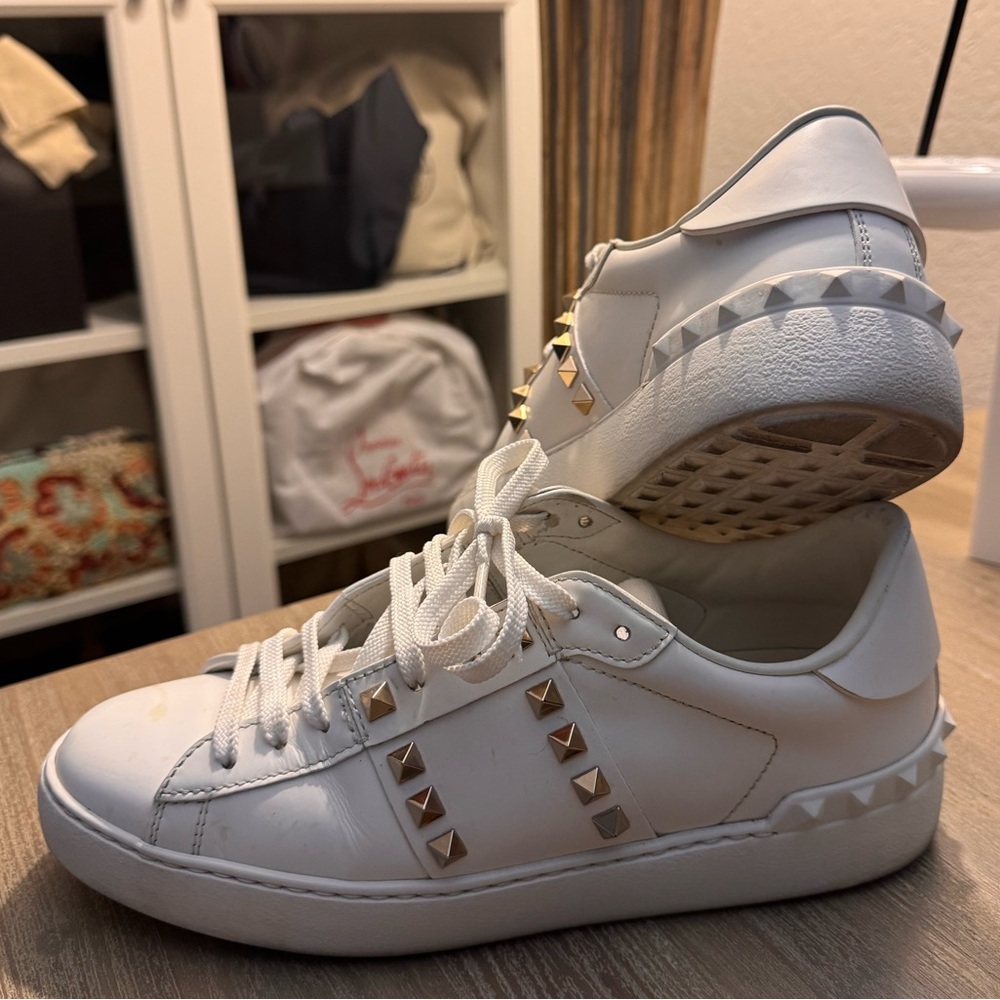 Valentino Garavani White Studded Sneakers
